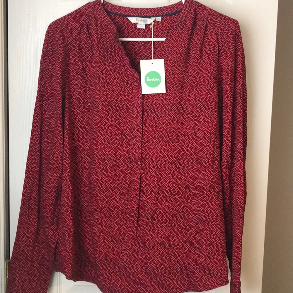 Boden long sleeve blouse, size 10 US. NWT